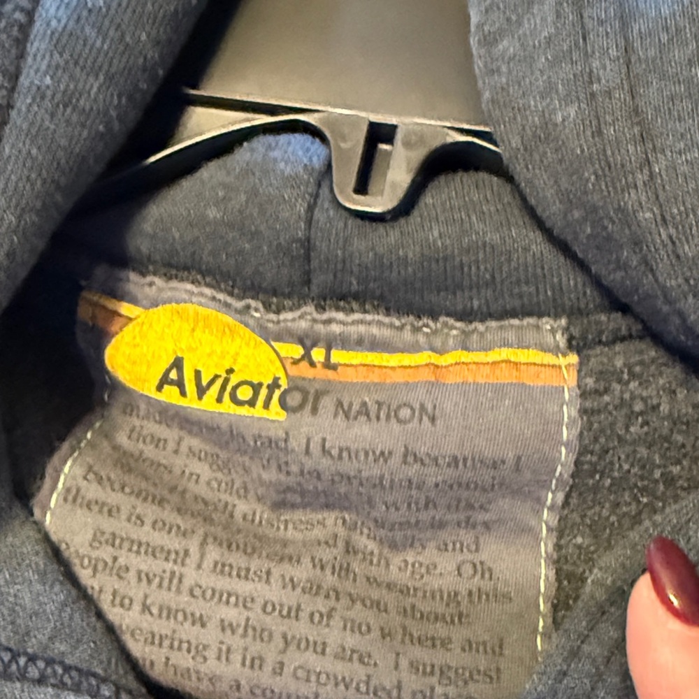 Aviator Nation Charcoal Hoodie with Rainbow Logo - Picture 4 of 5